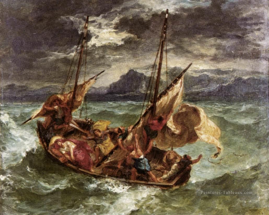 Christ sur le lac de Gennezaret romantique Eugène Delacroix Peintures à l'huile